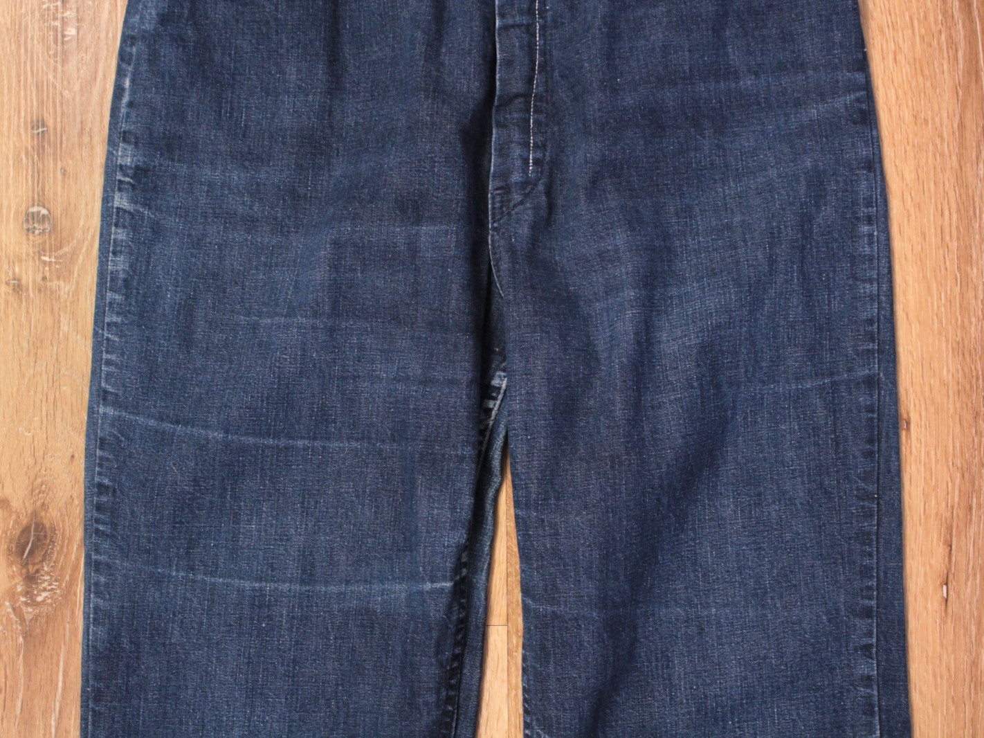 VTG Women’s 60s Blue Denim High Waist Straight Leg Jeans Sz 27″ 1960s