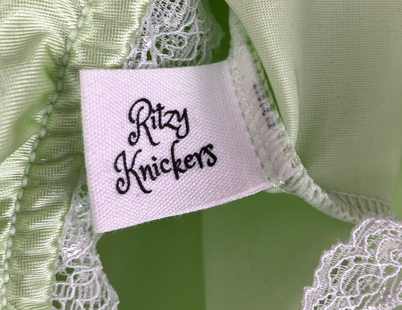 NIP 2X 3X Can-Can Granny Panty Silky Nylon Satin Lace Brief Sissy Vintage styl