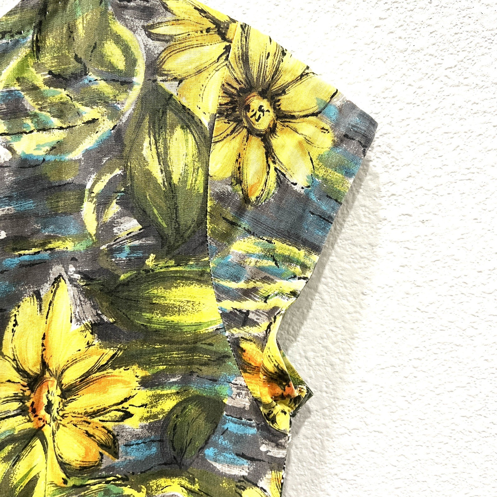 Vintage Handmade Hawaiian Floral Sundress Retro 50s-60s Rockabilly Tiki Pinup S