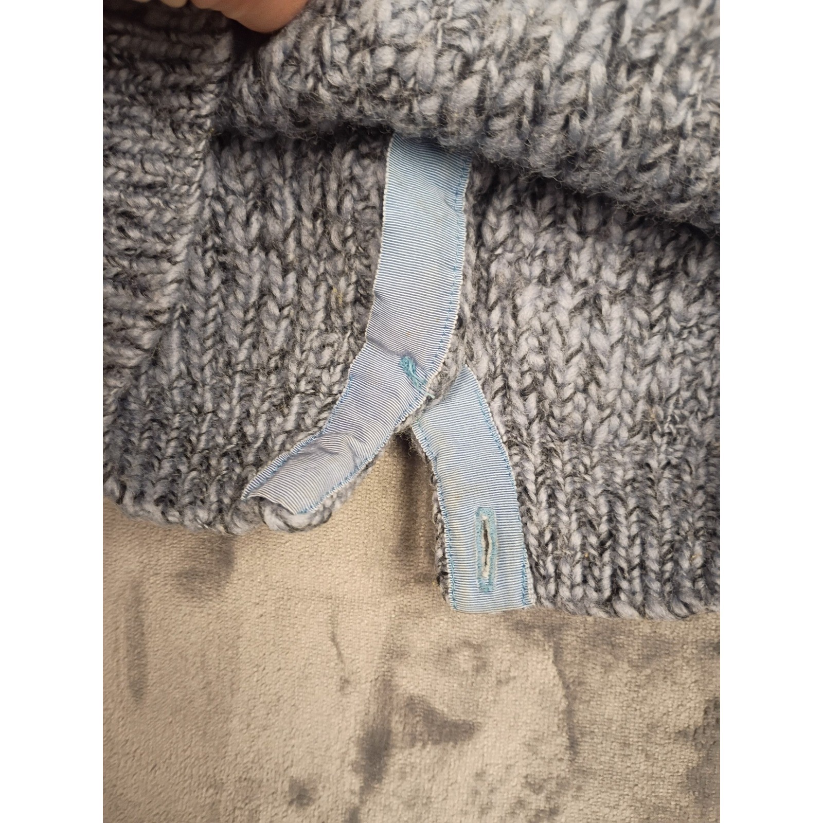 Kandel Cardigan Sweater Womens L Grey Virgin Wool Chunky Knit Vintage Portland