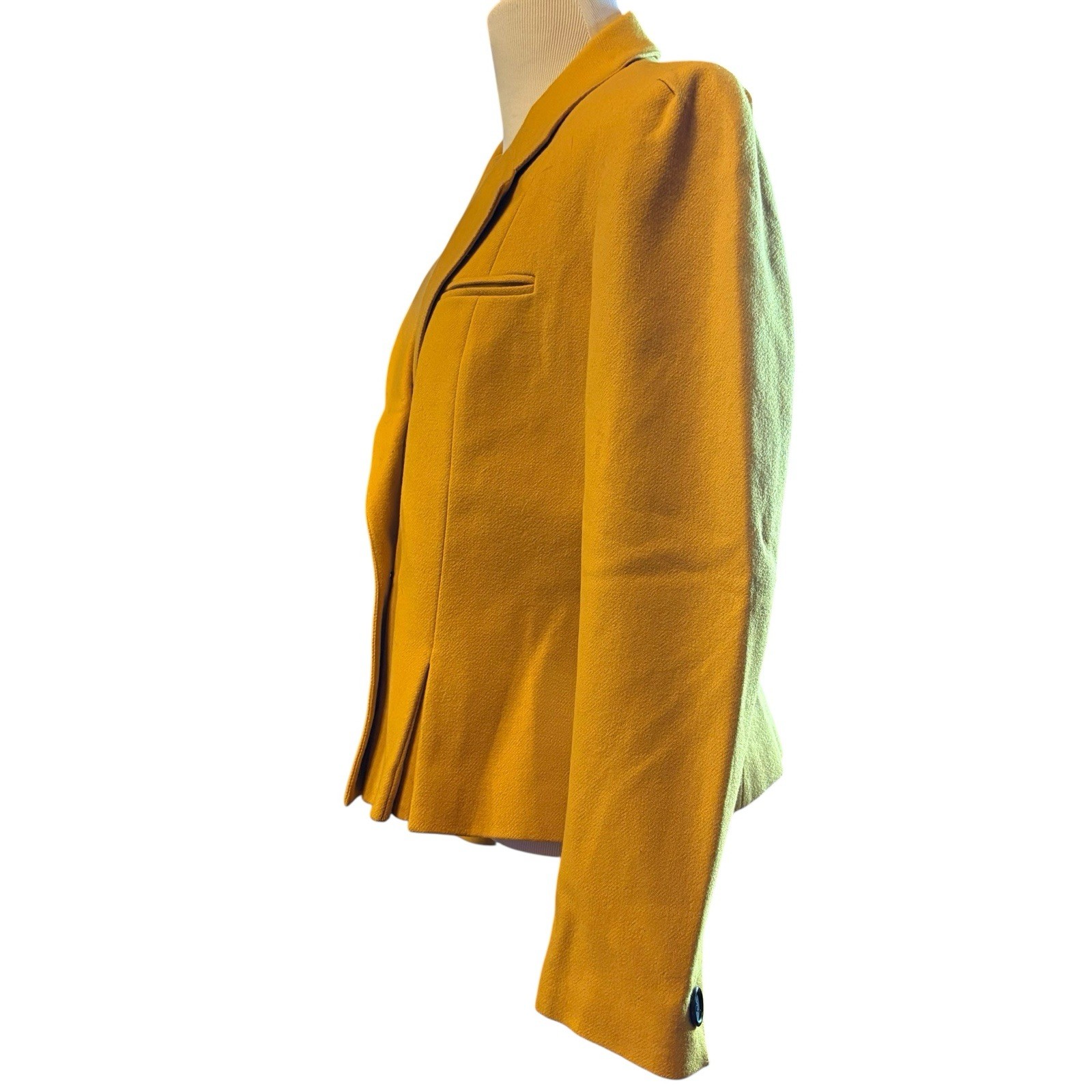 Peabody House Women’s 11/12 Tailored Lined Gold Blazer Wool Blend Korea