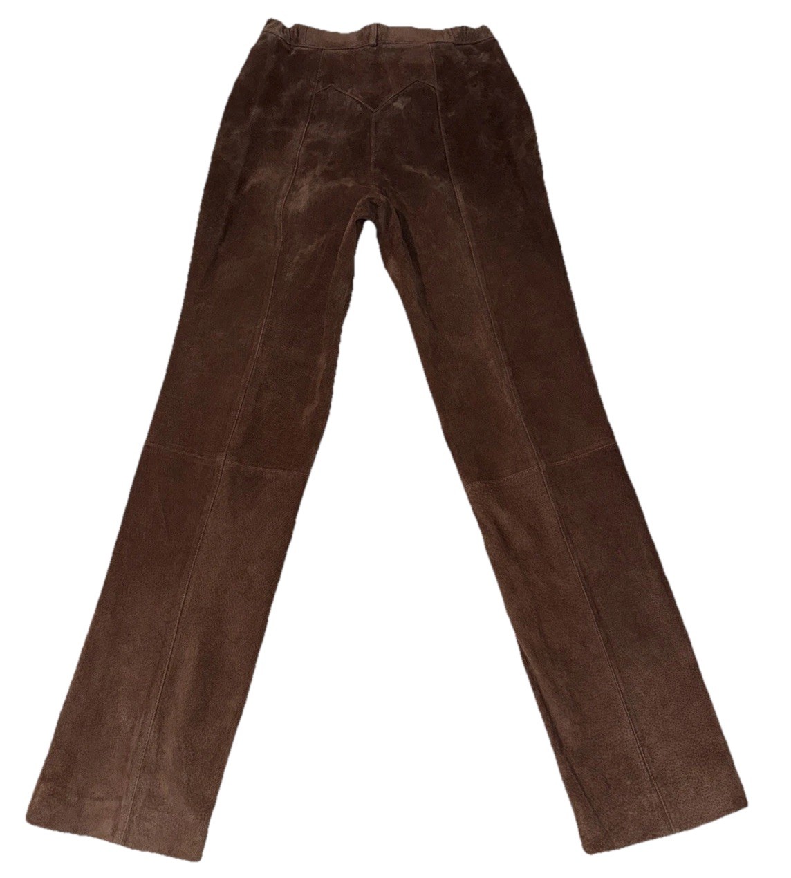 VTG Suede Leather Pants Women’s Brown High Rise Straight Leg Rodeo Sz M 10 *READ