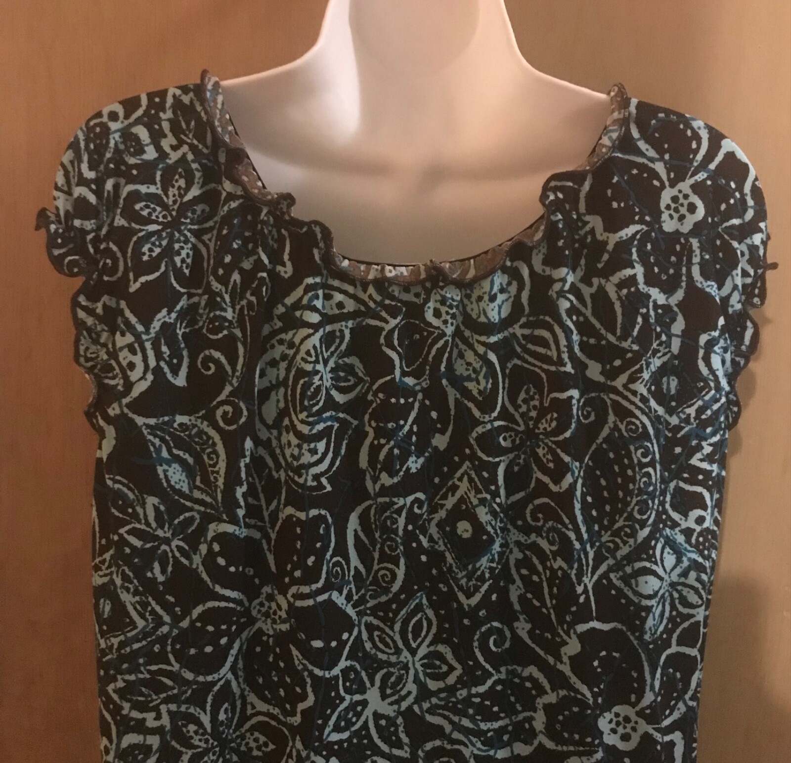 Vintage Carol Rose Brown and Teal Floral Milkmaid Top Y2k Whimsigoth Fairy