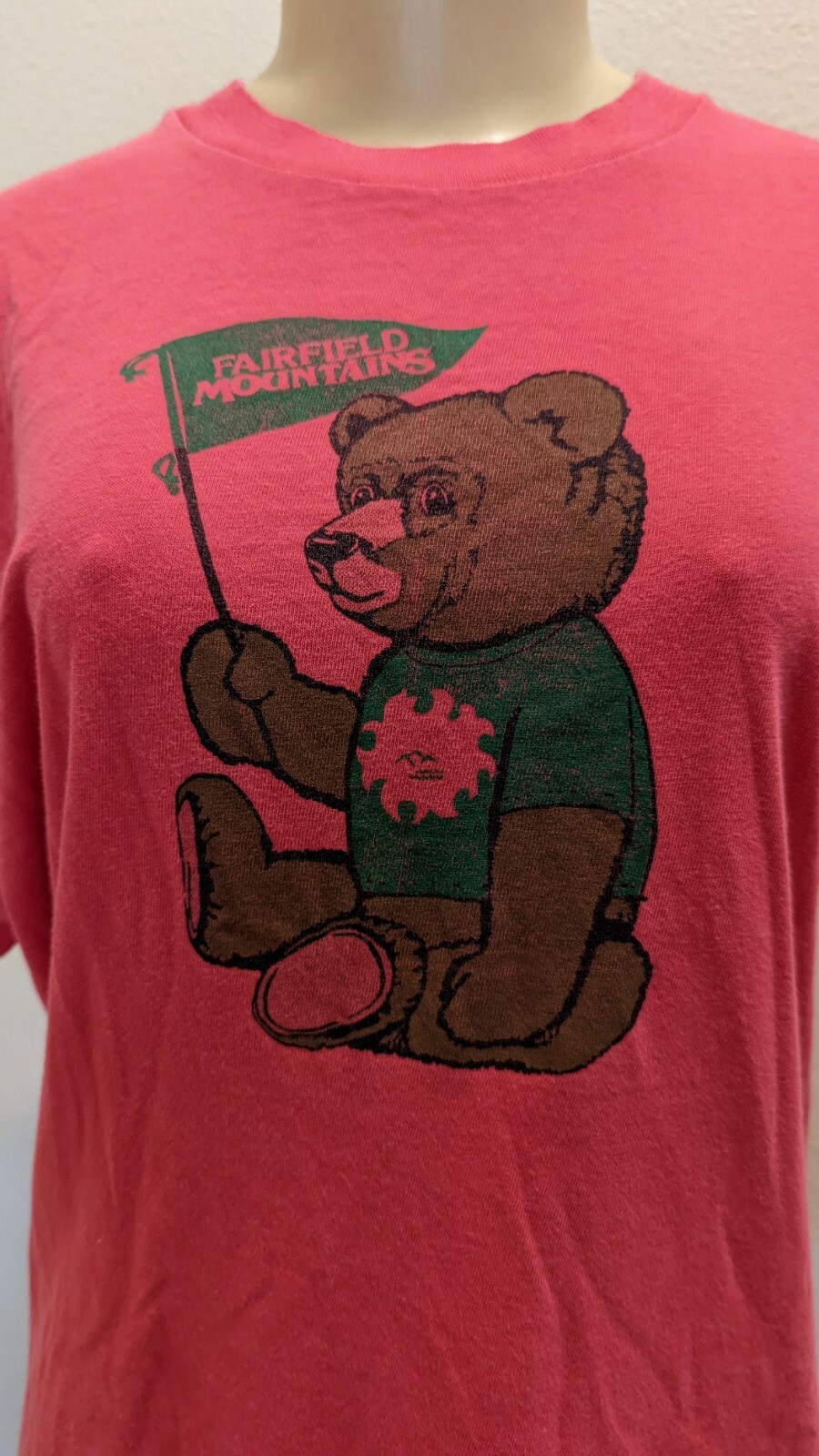Vintage Fairfield Mountains Teddy Bear Belton Tough Tee T-Shirt Large USA #1