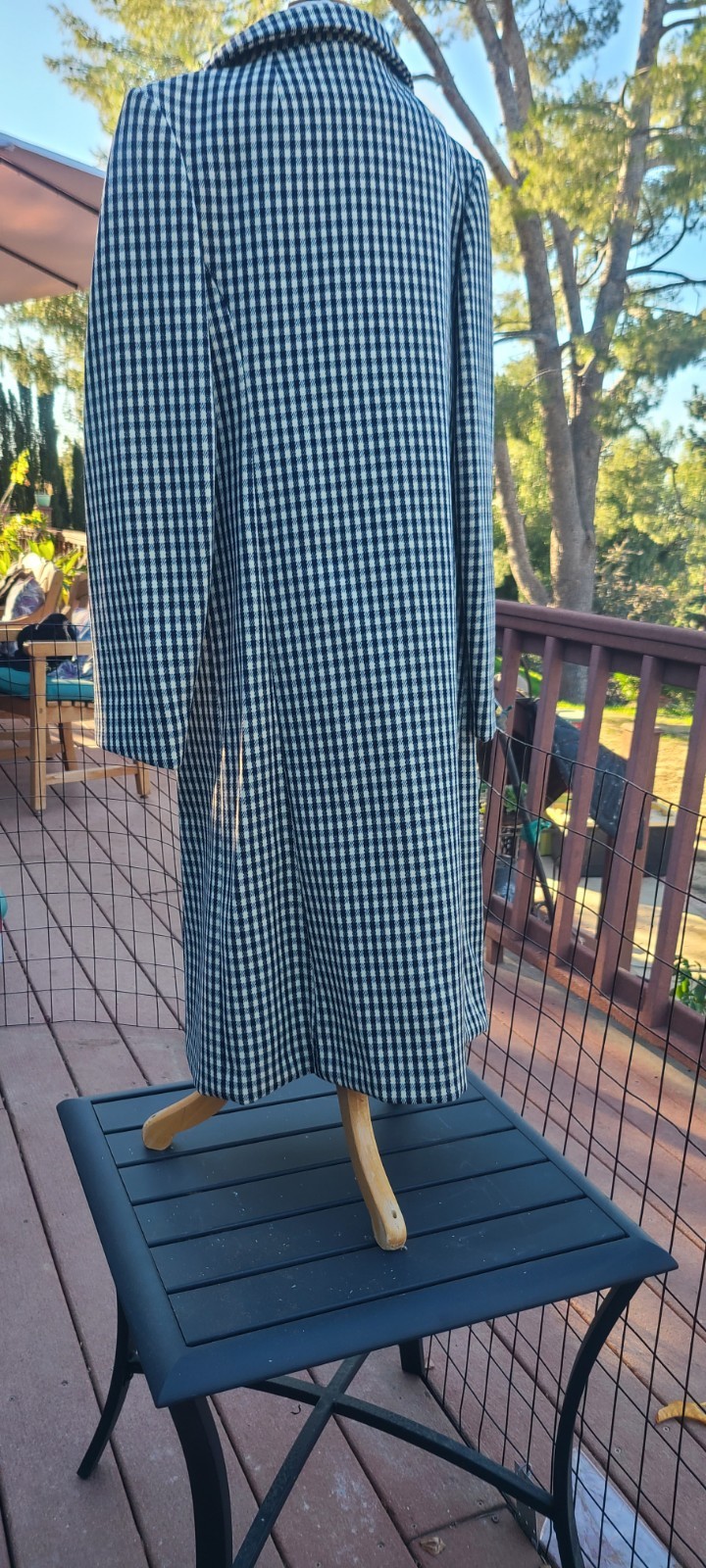 1960s Vintage Double Breasted Gingham Coat Stunningly Beautiful! Small