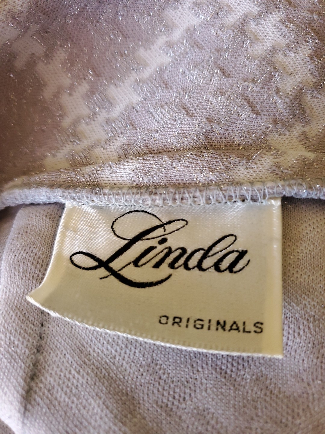 70s Linda Original Vintage Polyester Maxi Skirt Hostess Silver A-Line Waist 32