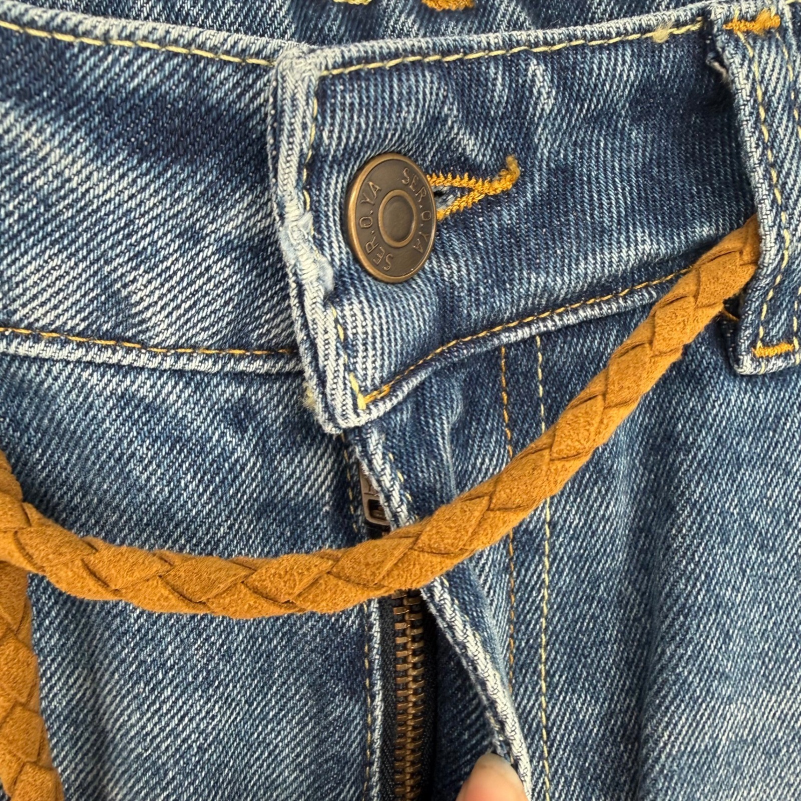 SER.O.YA VERONICA DROP CROTCH JOGGER JEANS TAHOE 100% ORGANIC COTTON SIZE 23 NWT