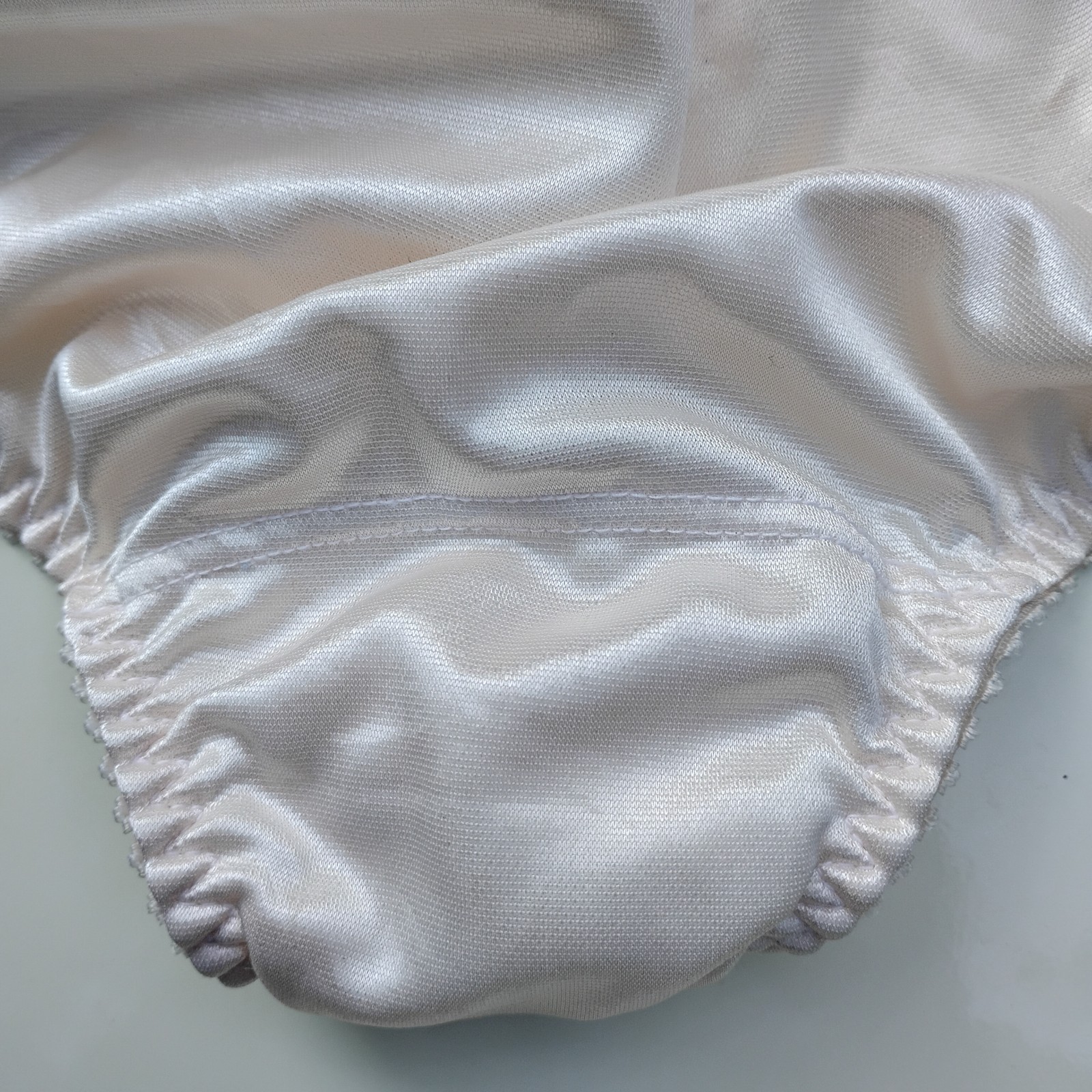 Vtg 80s ILGWU Label Sz-L Oscar de le Renta Nylon Satin & Lace Bikini Panties