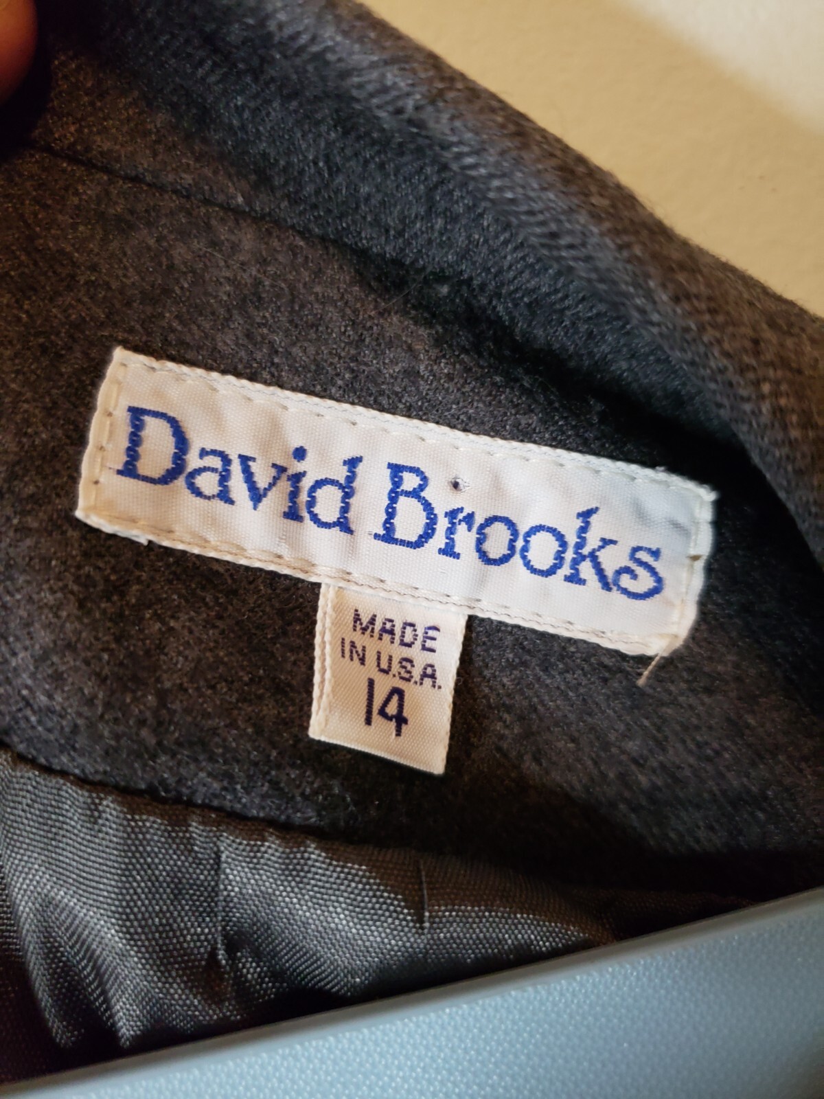 Vtg David Brooks Womens 14 Blazer 100% Pure Wool Gray Winter Fall Office Classic