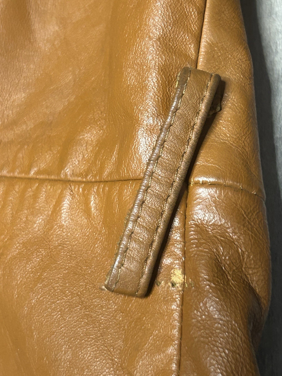 Vintage 70’s Brown 100% Leather Jacket Belted Women’s Size S Industria Argentina