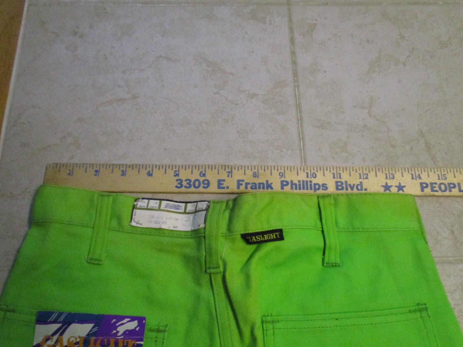 VTG NWT Deadstock Gaslight Womens Jeans 29 34 USA Bell Bottom Disco Green Hippy