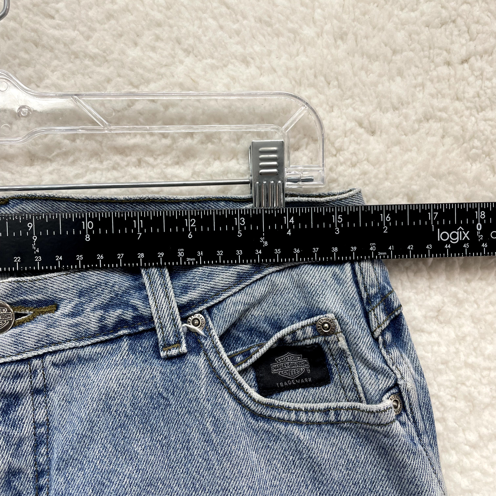 Vintage Harley Davidson Jeans 12 30 Long Tall Womens Bootcut Light Wash Mid Rise