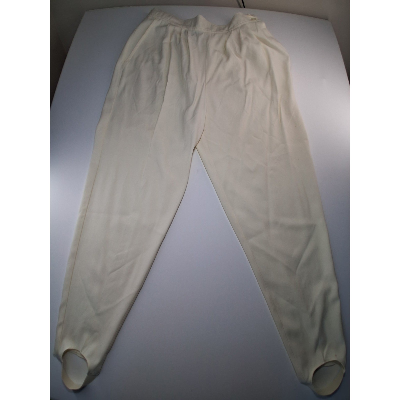 Vintage Levi Strauss Stirrup Pants Cream Off-White High Waist Womens 16