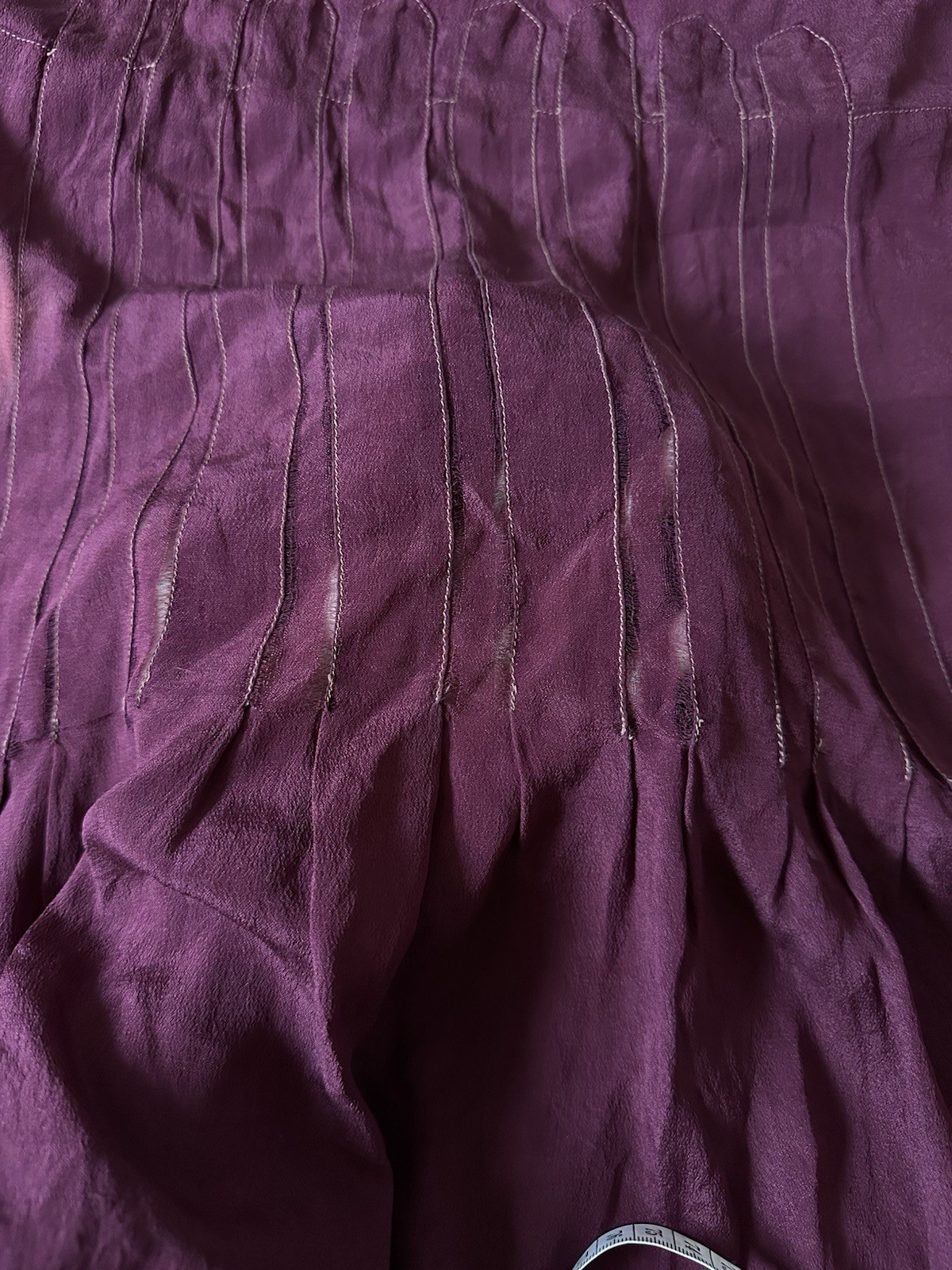 1920s Antique Pink Burgundy Silk Flapper Dress As Is Women’s Small