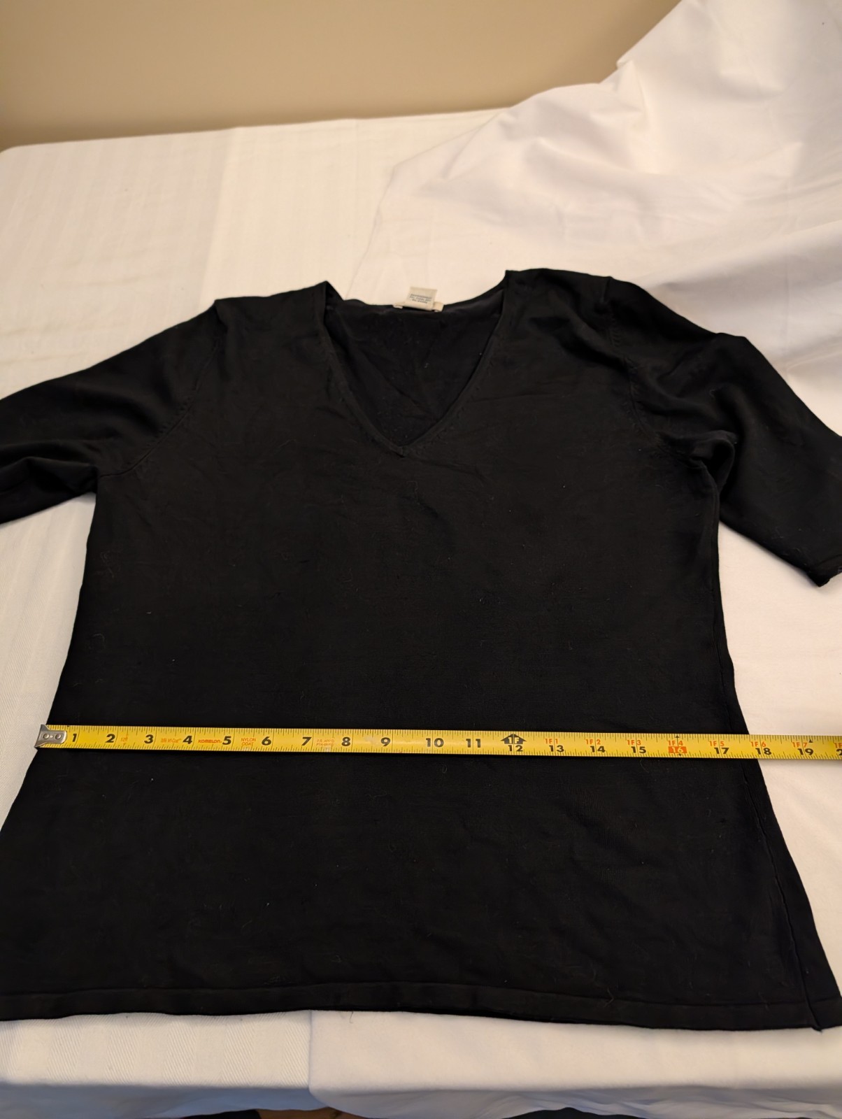 Vintage Late 1990s Early 2000 Black Knit Top Silk+ Nylon. Large