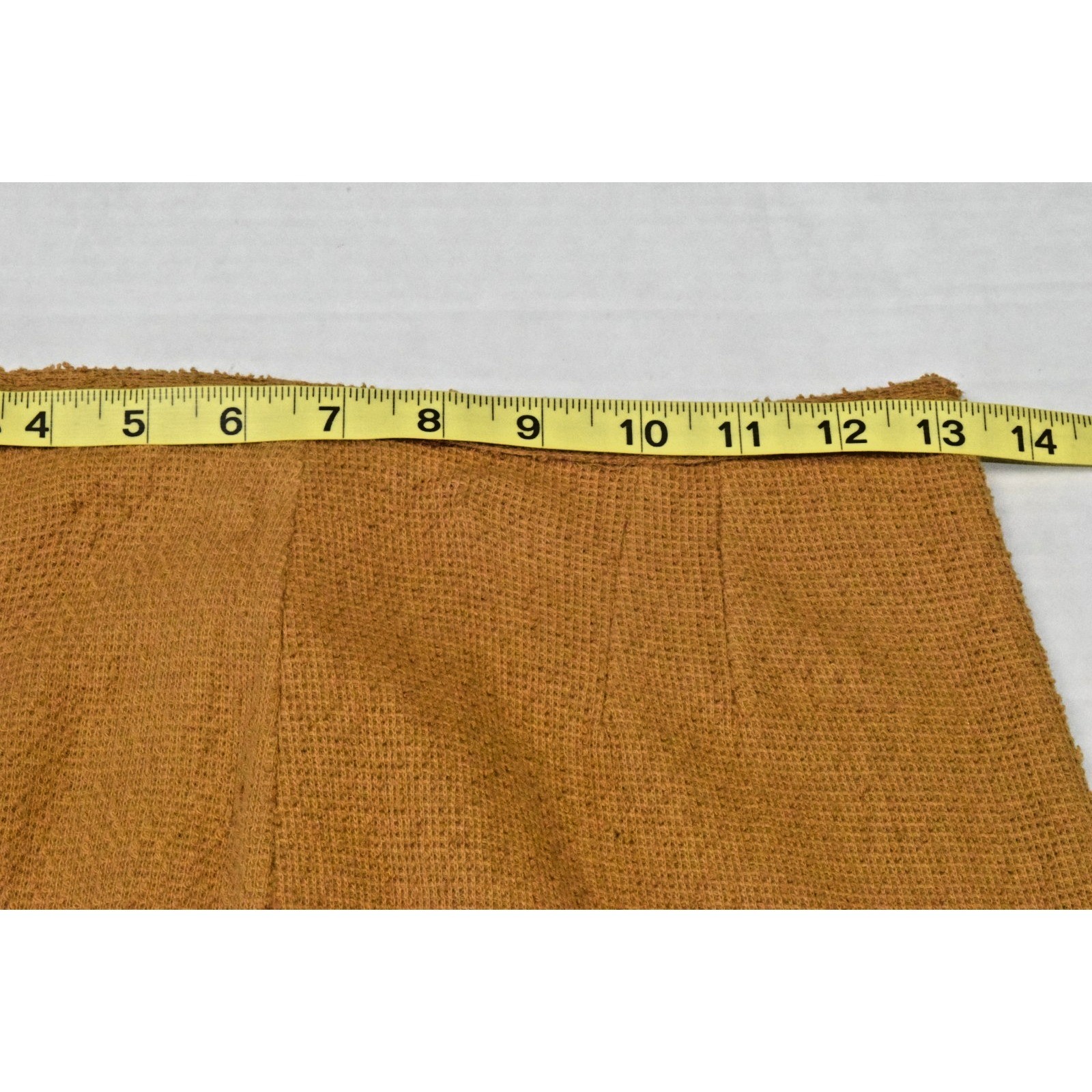 VTG Skirt Jacket Set Size S 60s Honey Brown Coarse Cotton Knit Union Made USA