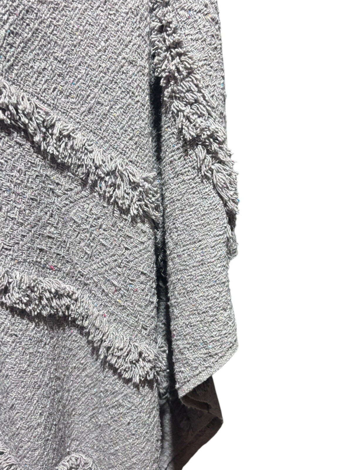 VTG Handmade Heavy Grey Poncho Unisex L Boho EUC