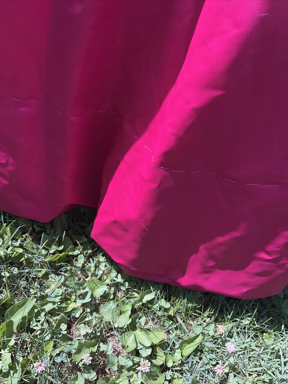 Small Vintage Cottage Core Prairie Long Hot Pink Dress, No Brand Laura Ingalls