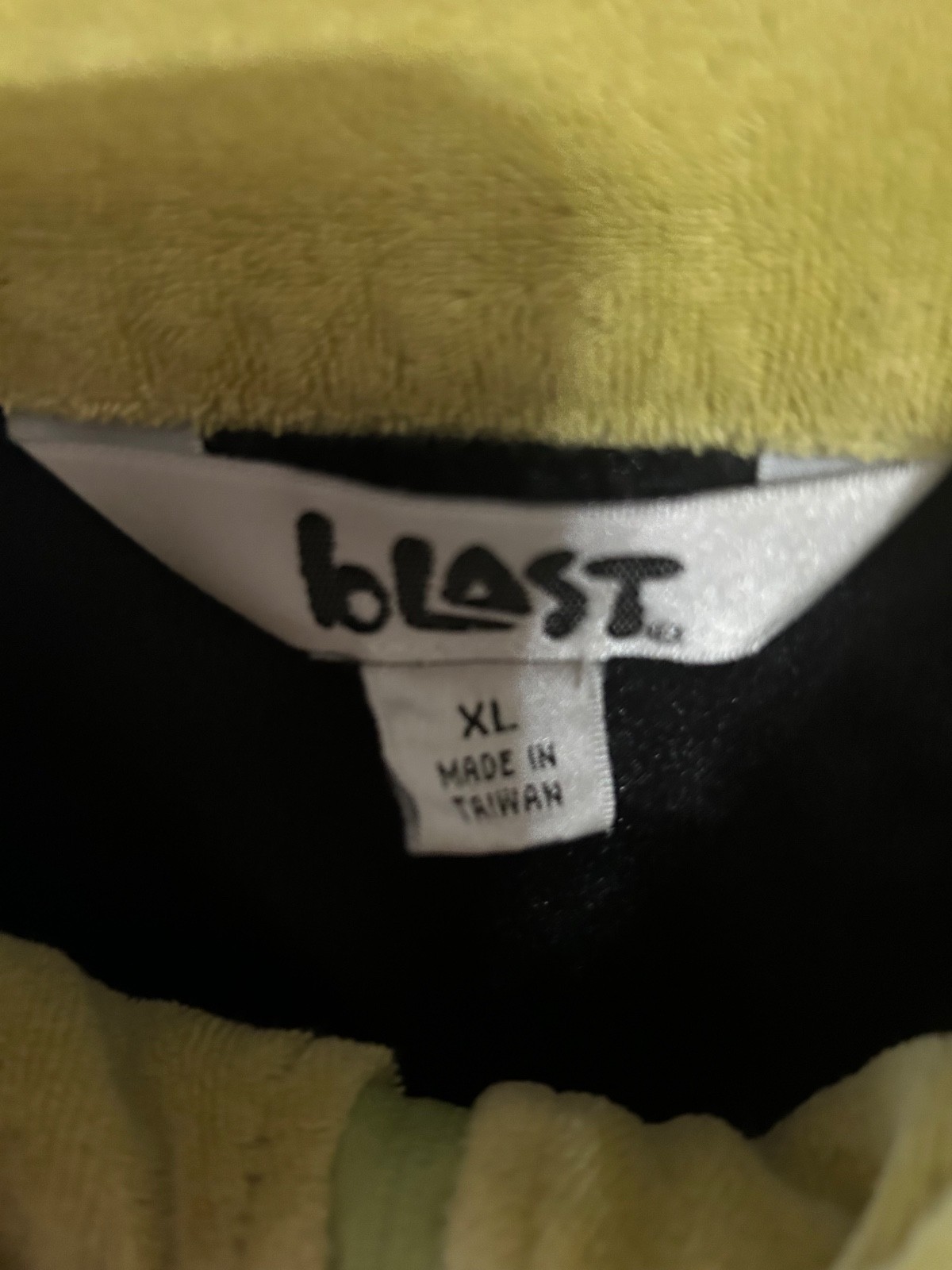 Vintage Y2K Blast Velour Tracksuit Jacket Womens XL Black Pink Lime Green
