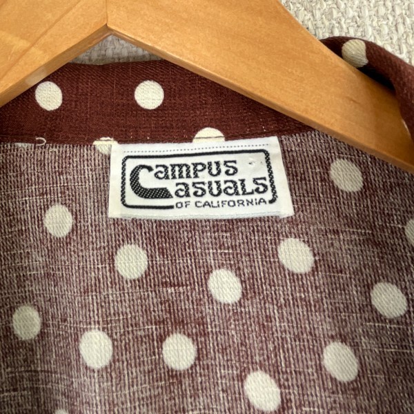 True Vintage Campus Casuals Sports Coat Polka Dot 1970s Groovy Hippy Blazer VTG
