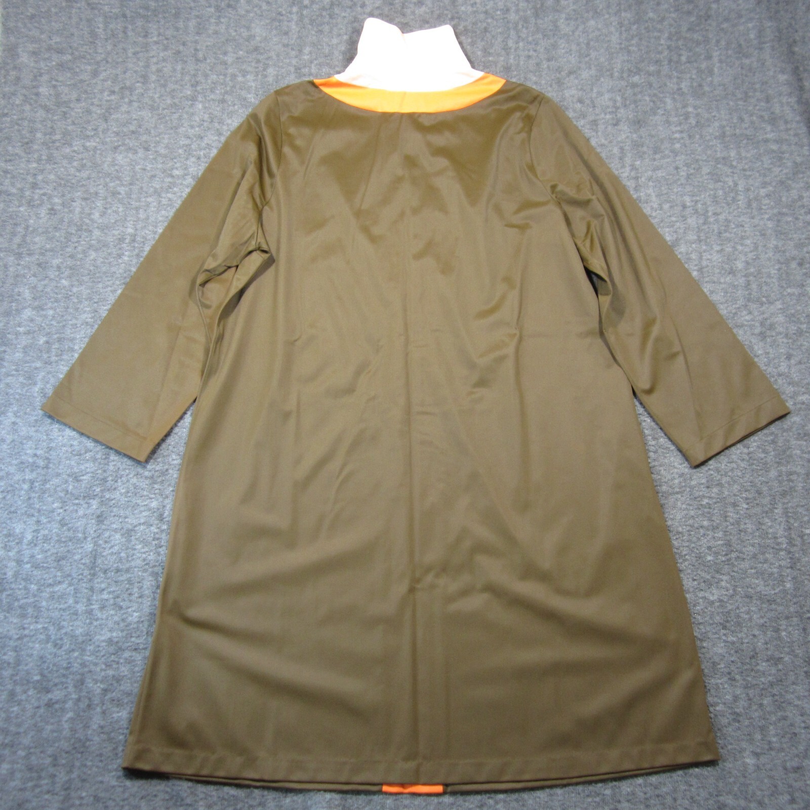 Vtg Vanity Fair Mod Robe Dress Women 18 Brown Peach Kaftan Zip Up Retro Glam 70s