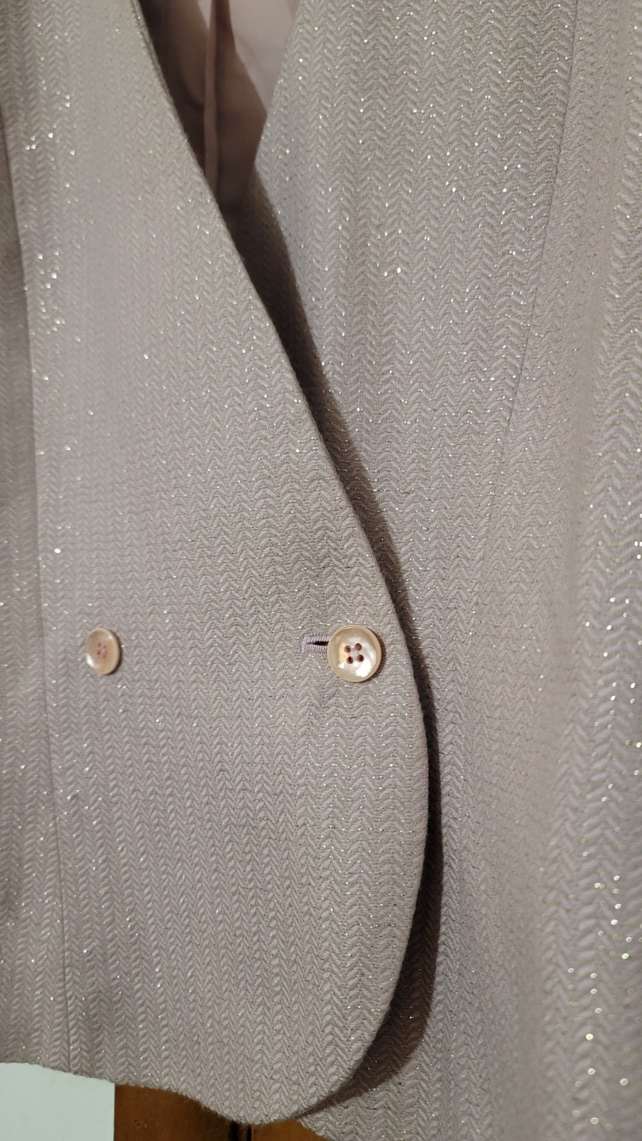 Halston III Vintage Women’s 2 Button Blazer Pink Irridescent Size 6