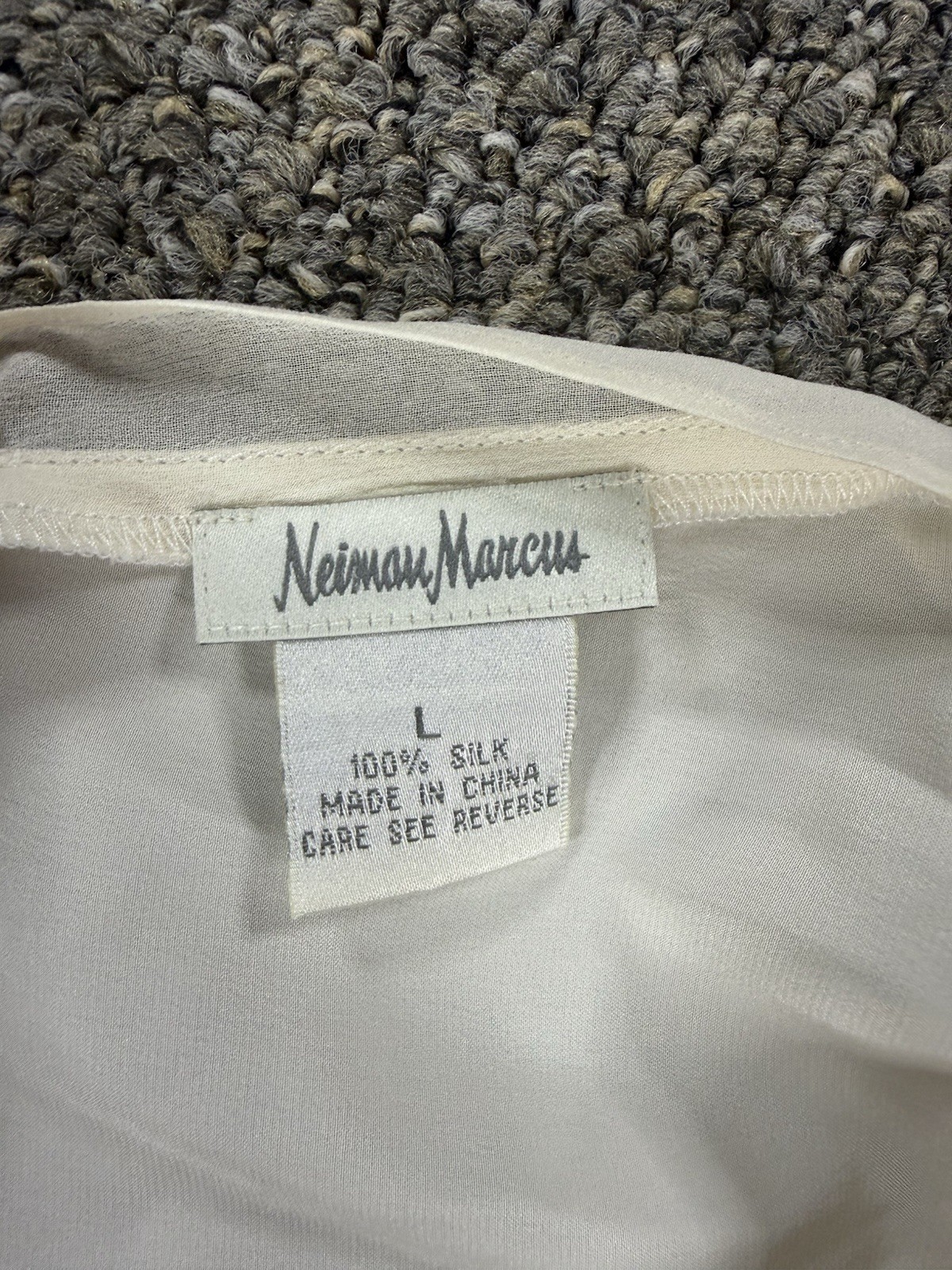 Vintage Norman Marcus 100% Silk White Satin Slip Dress – Size L