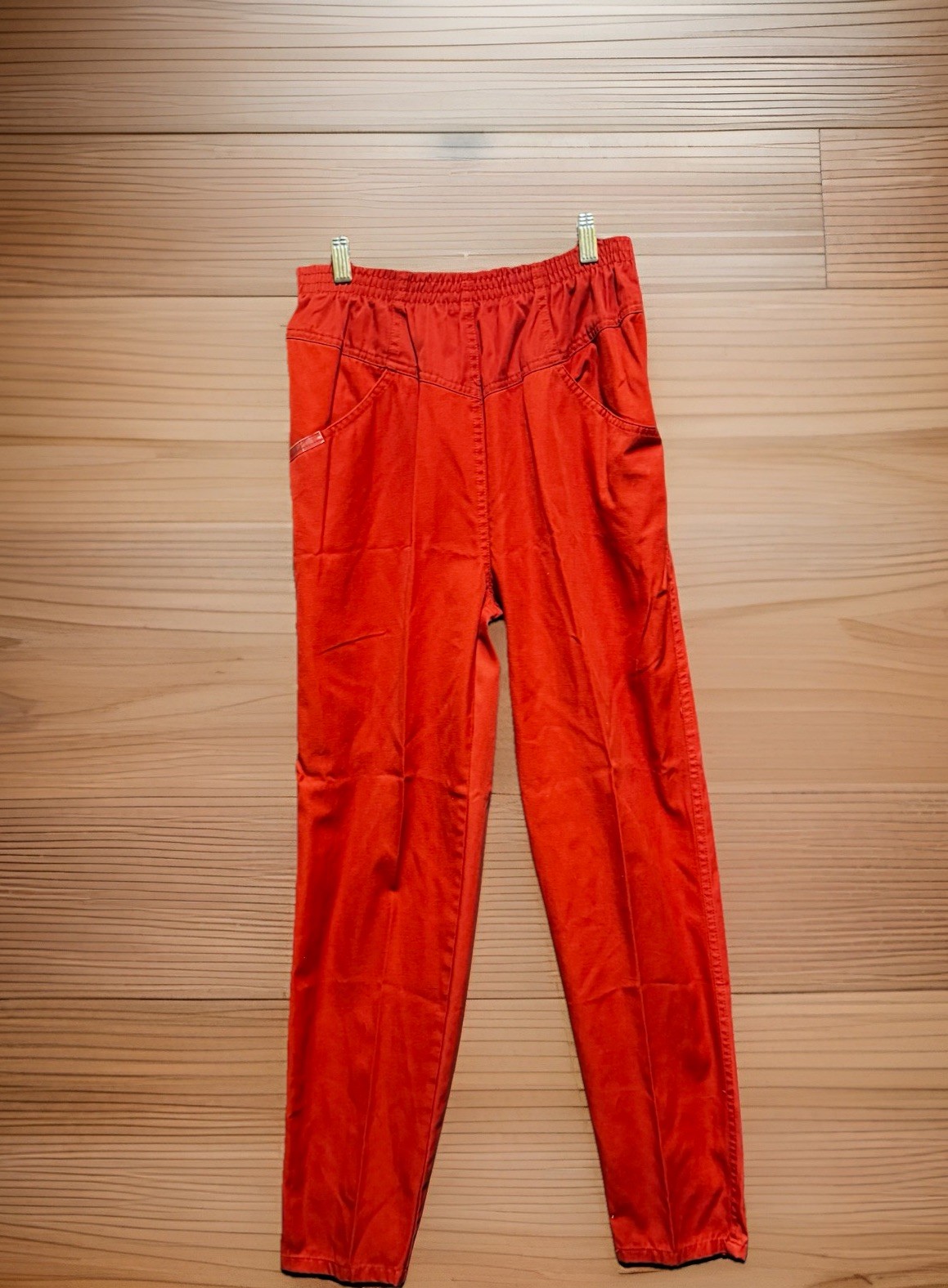 PS Gitano Elastic Waist Scrubs Style Pants Red Women’s Size 10 Vintage 1980s