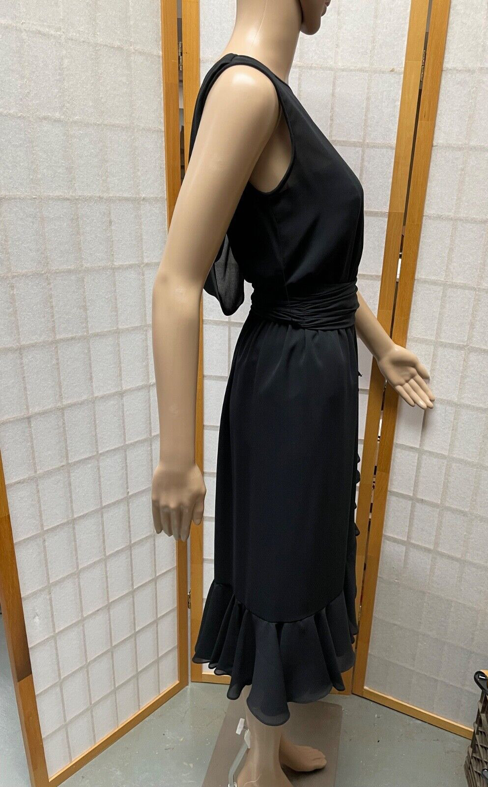 VTG Morton Myles For The Warrens Cocktail Dress Size 4 Black Chiffon