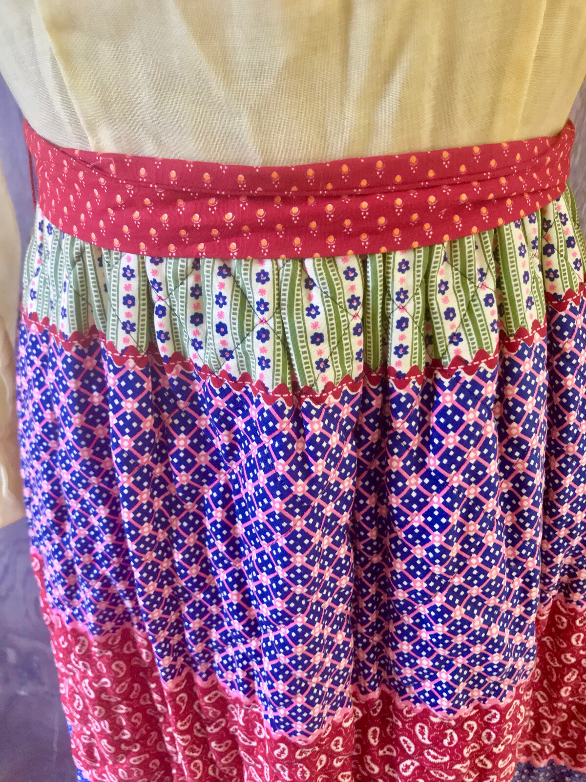 Vtg Cinderella Brand 1970s Boho Chic Maxi Peasant Ruffled Dress B.Altman Med