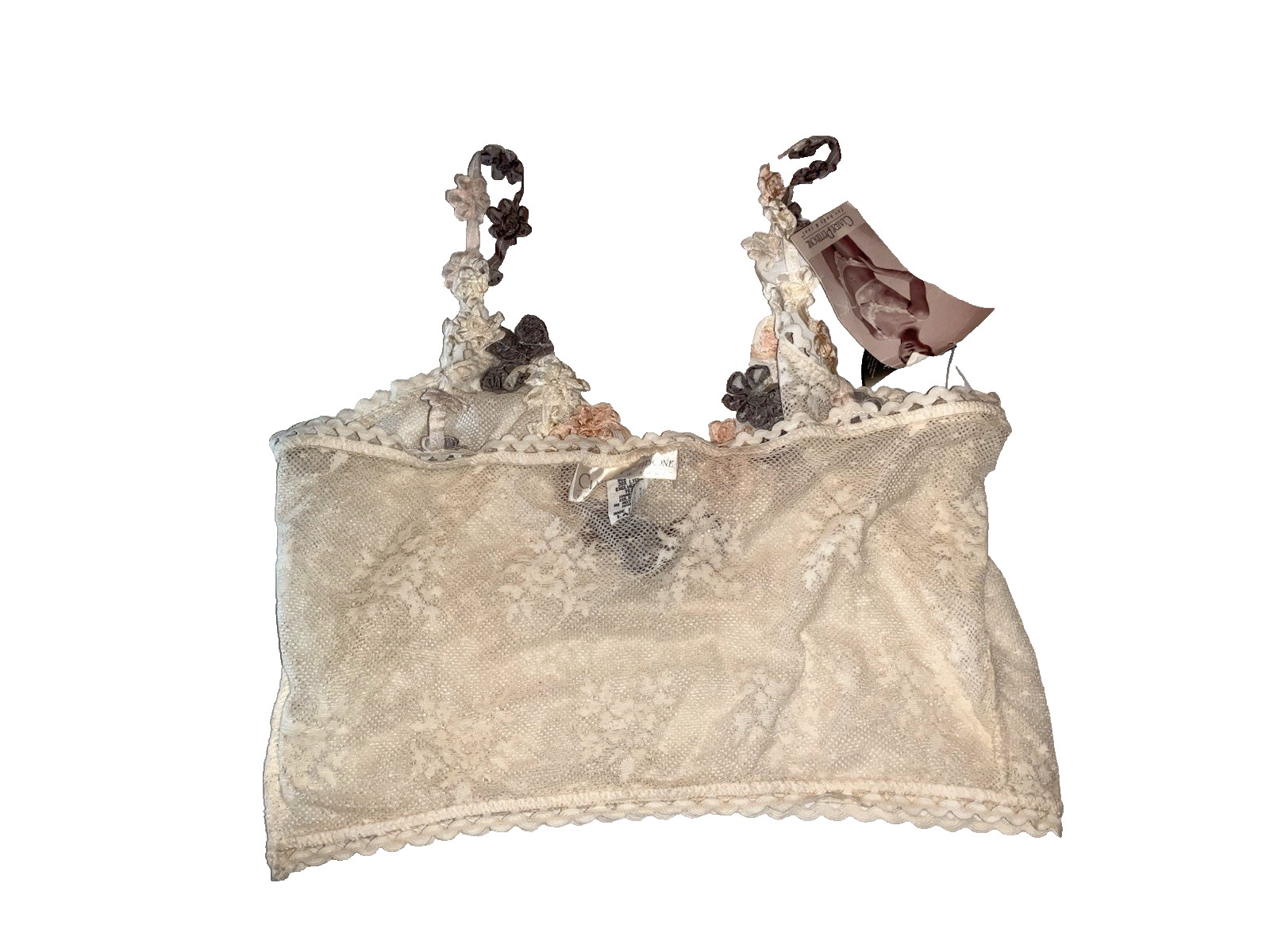 Claire Pettibone Lacy Floral Camisole Only Cream Size L New With Tags Vintage