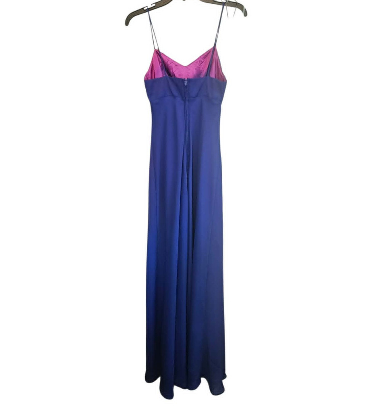 VTG 90s Y2K Morgan & Co Linda Bernell Blue Purple Sequin Maxi Prom Dress Sz 5/6