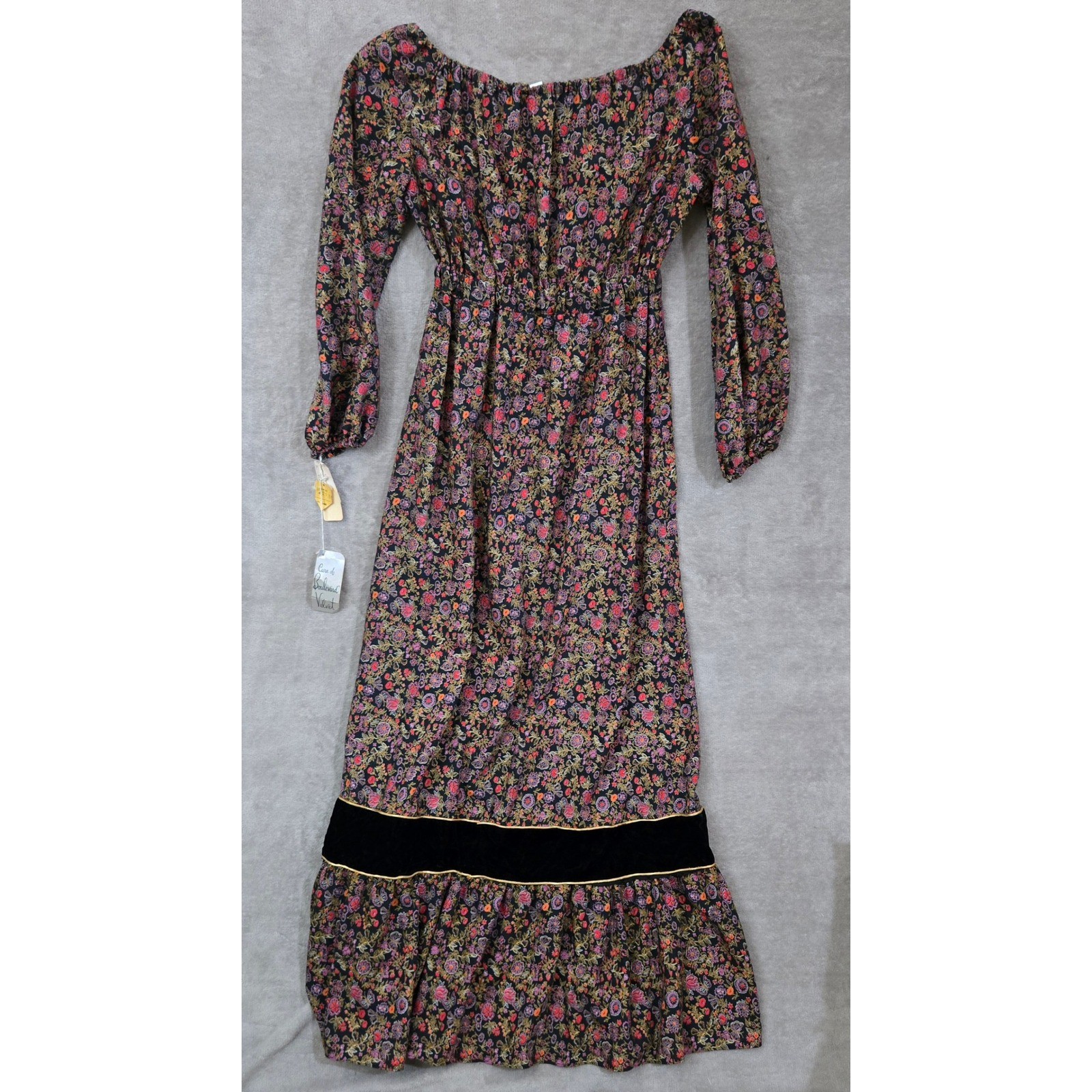 Vtg Sears Boulevard Maxi Dress 6 Ren Fair Prairie Cottagecore Peasant Boho Folk
