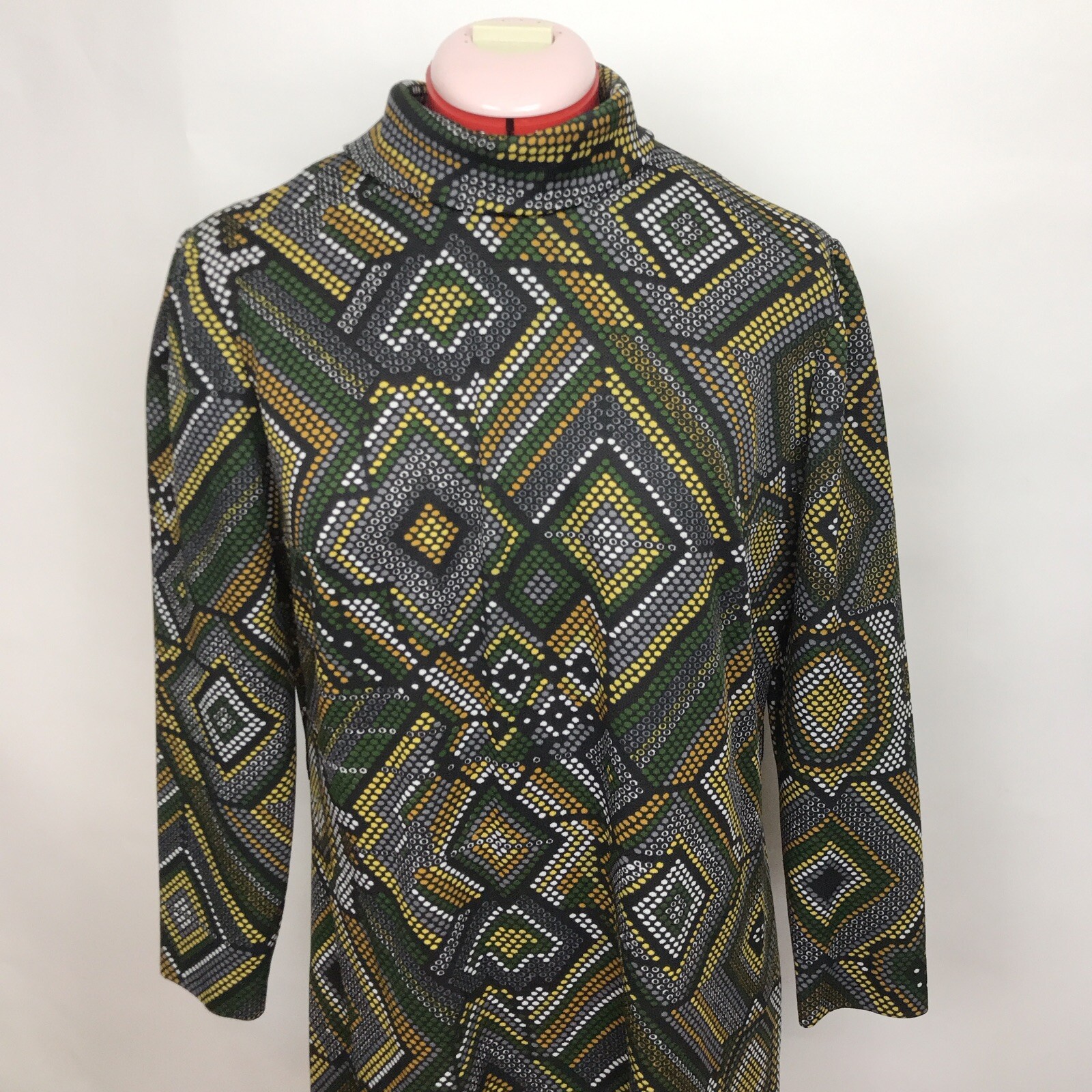 J. Harlan Vintage 60s 70s Woman’s Dress ILGWU Made Hippie Polyester Dots Design