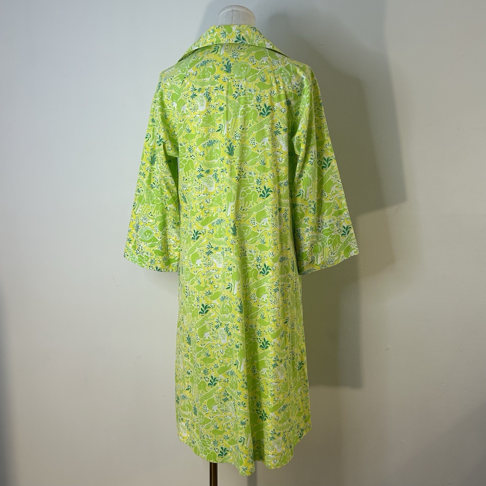 60s 70s Novelty Print Jungle Animal Dress Retro True Vintage 38 Inch Bust