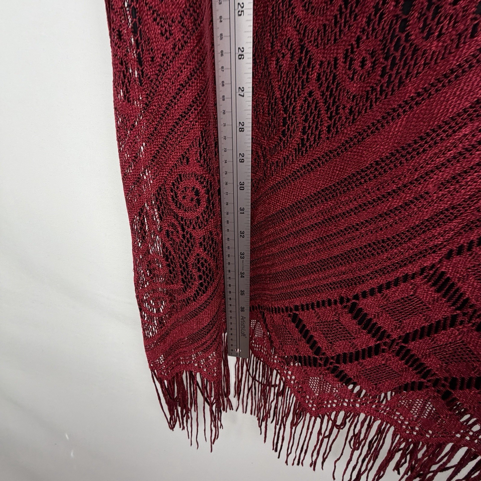 VTG Harlow Dresses Sz 12 Sleeveless Red Black Lace Fringe Flapper Dark Romantic