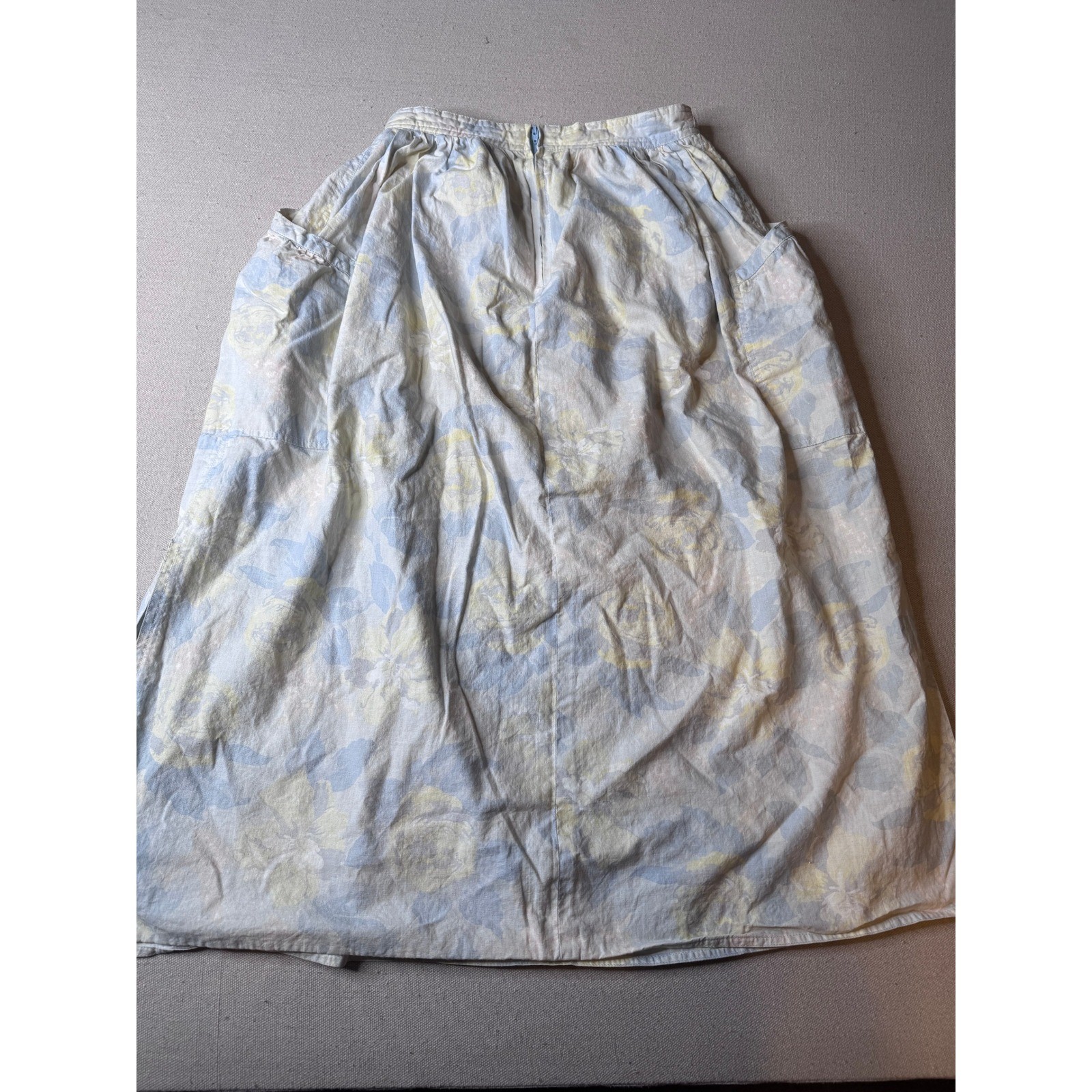 Vintage 80s/90s College Town Floral Midi Skirt Cottagecore Prairie Pocket XS