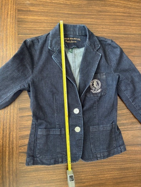 Vintage Ralph Lauren Jean Co Two Button Crest Blazer Women’s Small Dark Denim
