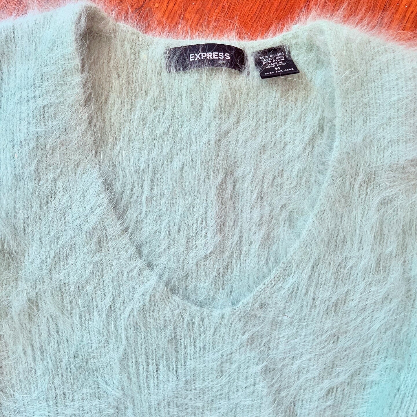 FLUFFY MINT GREEN 90s 1990’s Vintage Retro Grunge Fairycore Angora Sweater M