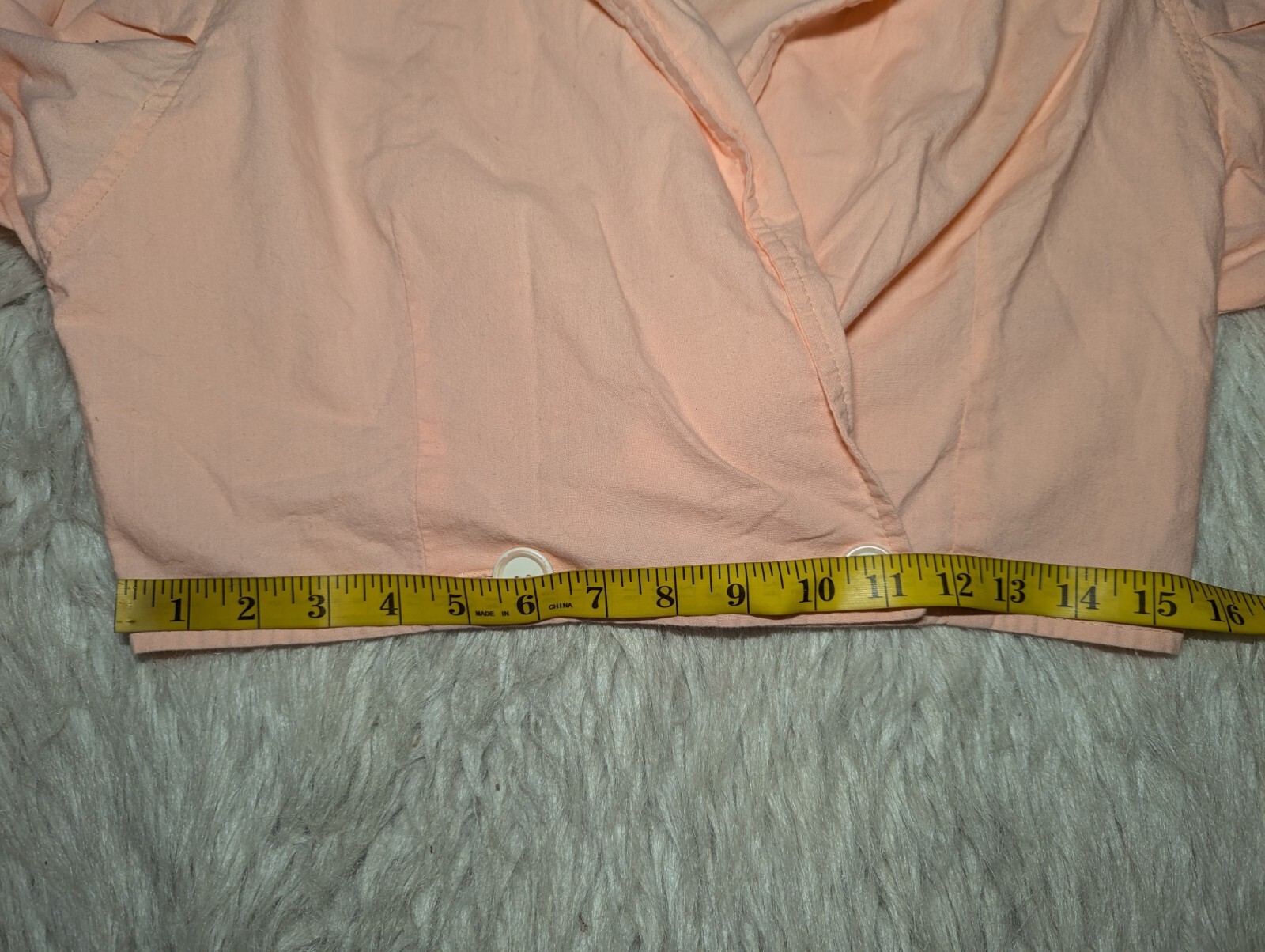 VTG 80s JONI BLAIR Orange HIPPIE CHIC Crop Top Shirt V-Neck RETRO Womens Size 11