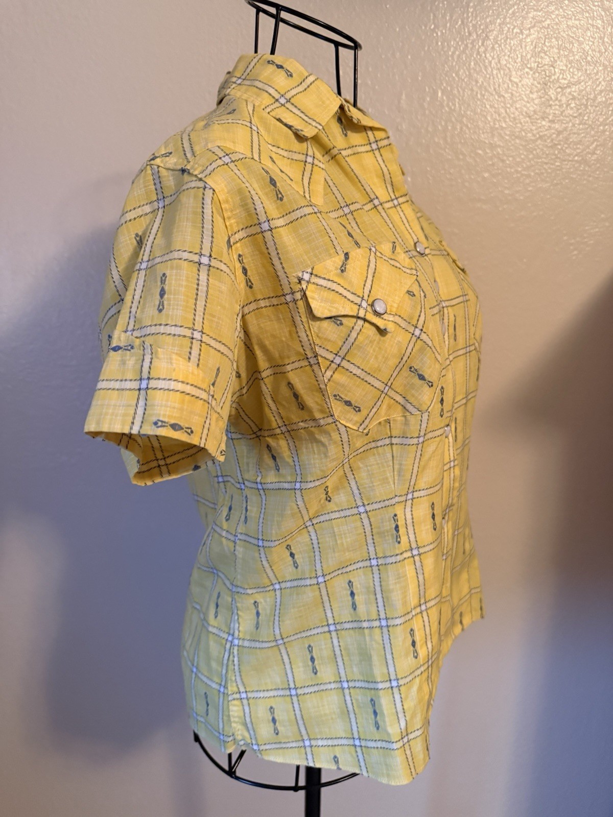 VNTG Women’s H BAR C California Ranch Wear with Pearl Button Western Shirt 34