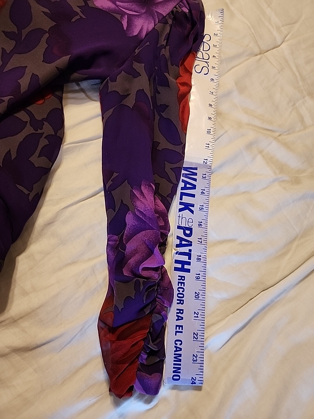 Vintage Jayna New York Floral Design Purple/Red/Green Zipper Back And Sleeves