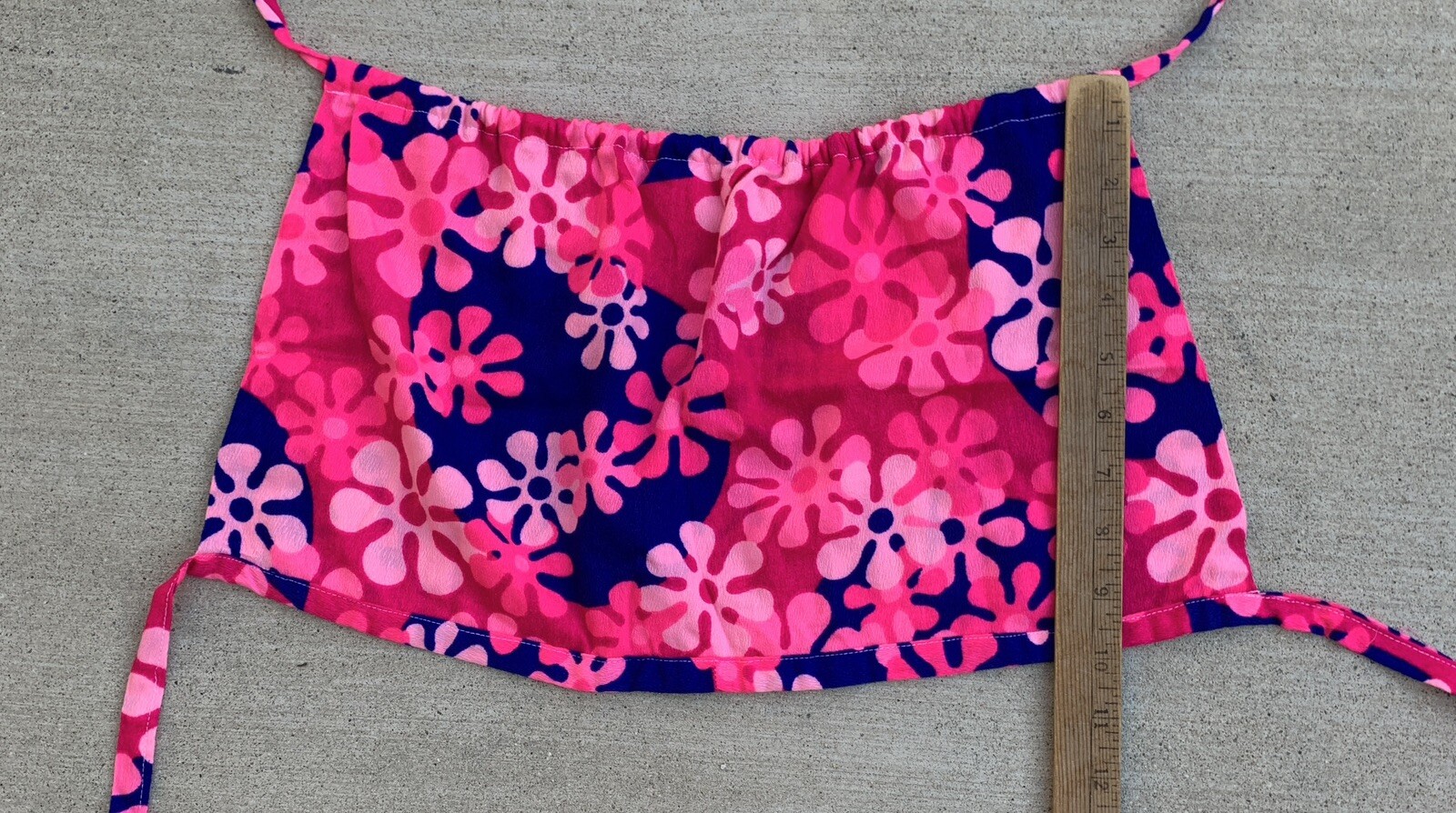 Vintage Halter Top Psychedelic Mod Hippie Chic Hawaii Floral Pink Blue Hippy