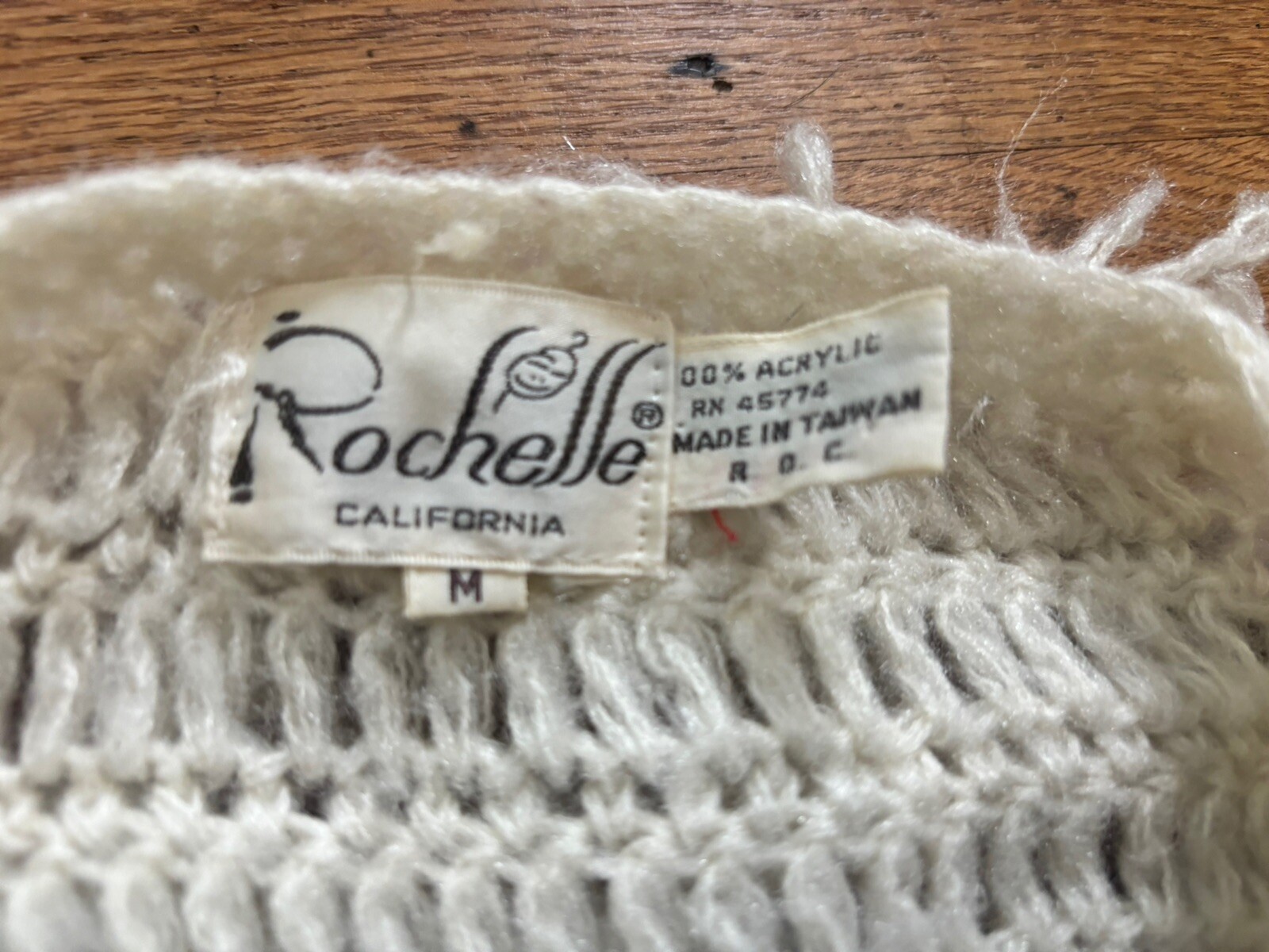 70s Rochelle California INSANE SHAGGY LOOPED Cardigan Sweater.medium