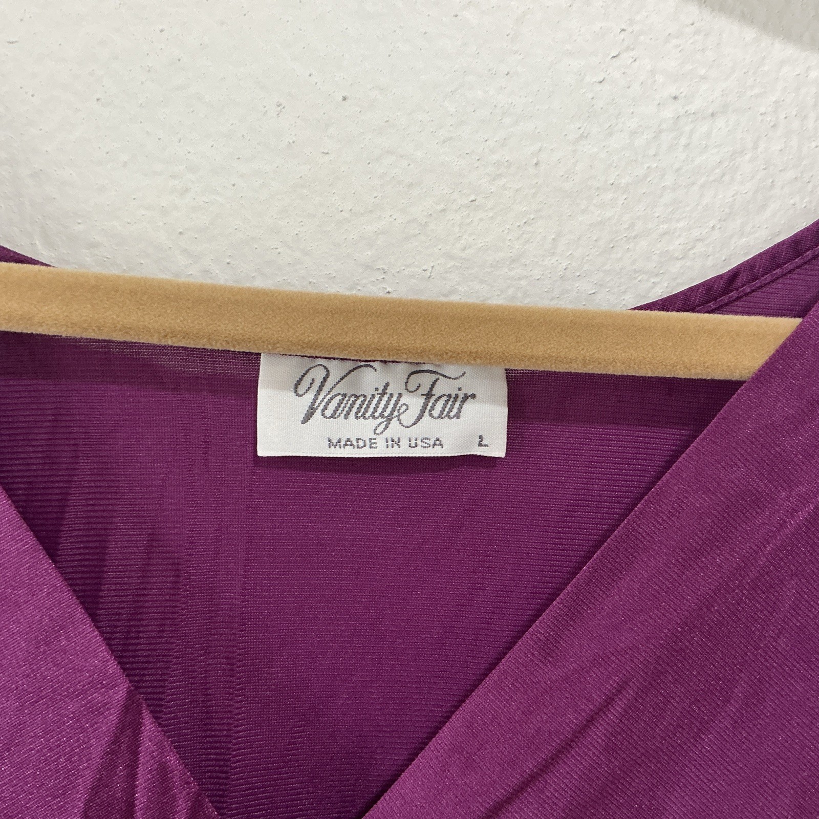 Vtg Vanity Fair Nightgown/Slip Dress Deep Plum Lace V-Neck Sleeveless USA S: L