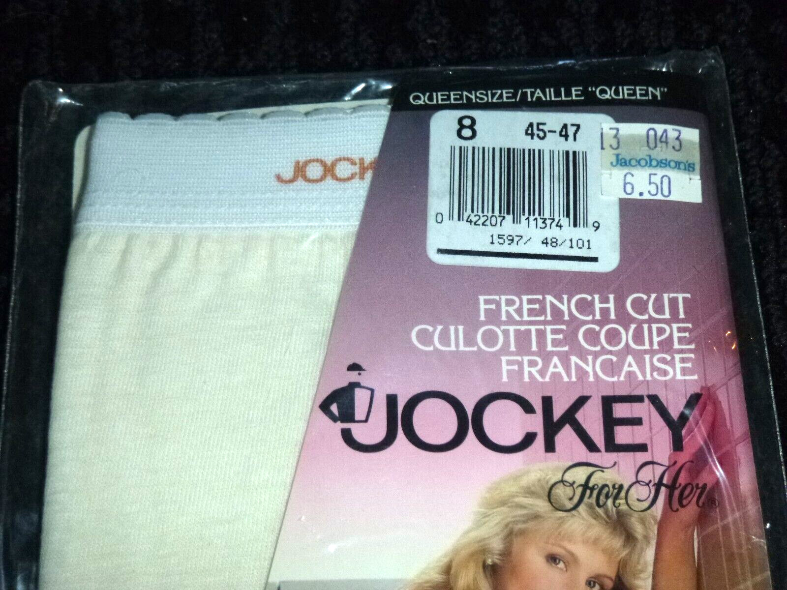 Vtg 1990 Jockey For Her French Cut Cotton Panties Underwear Sz 8 Off WHite