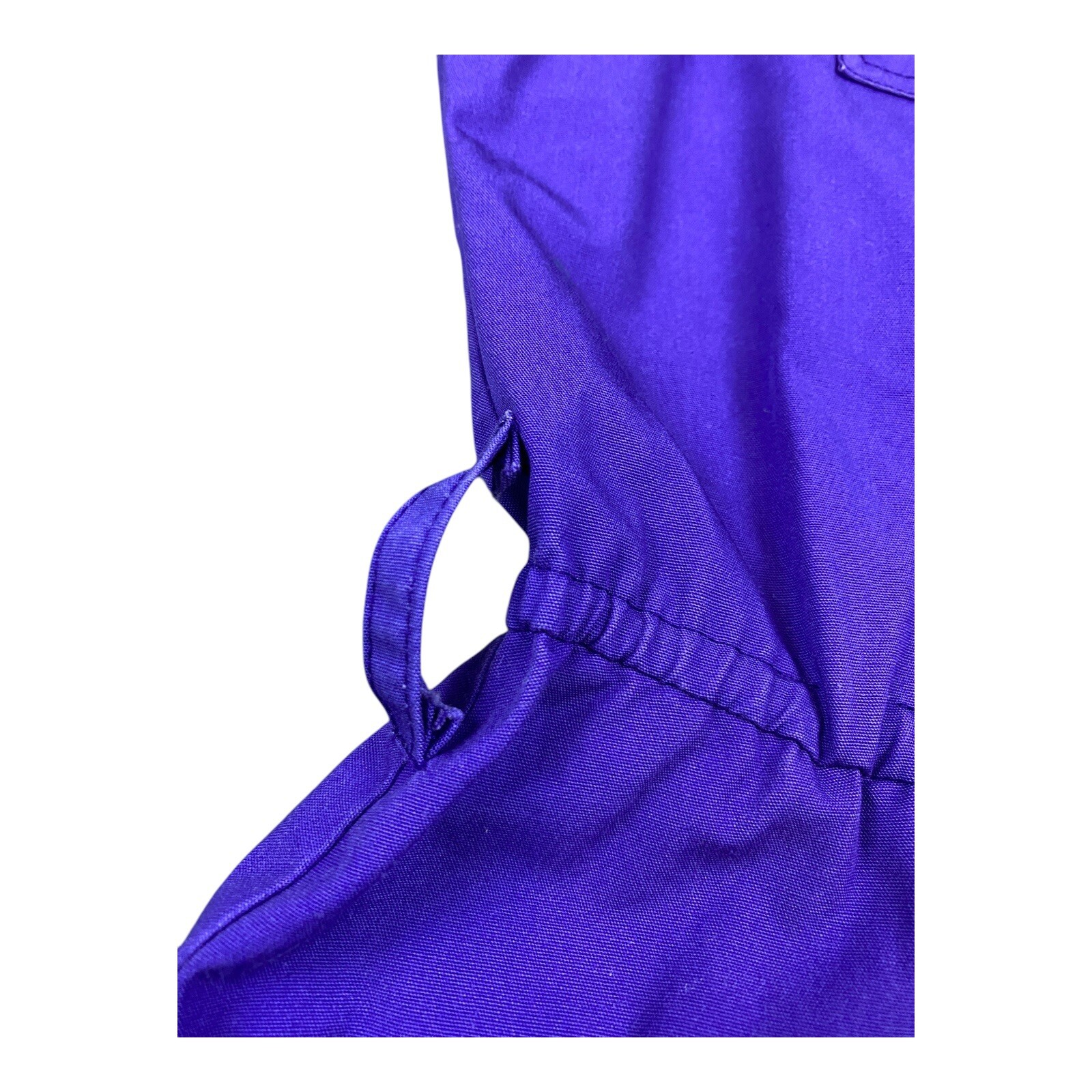 VTG 70’s Shirt Dres 11/12 Purple Western Cinched Waist Utility Pockets Thick