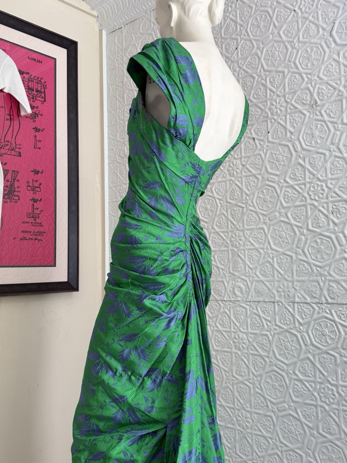 Ceil Chapman mermaid dress vintage designer gown glam 1950s midcentury Sarong S