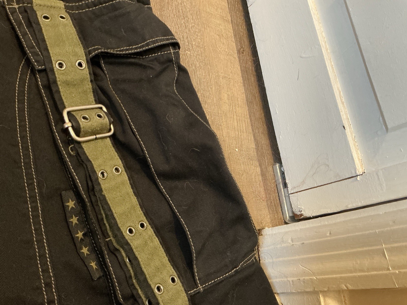 Vintage 2004 Y2K Tripp NYC Military Bullet Cargo Zip Off Maxi Skirt L Flawless