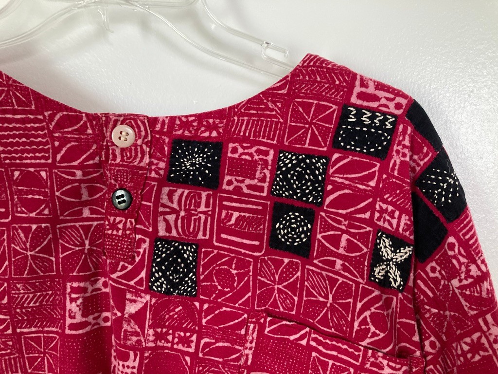 Vintage MarketPlace: Handwork of India batik top red black embroidery ML